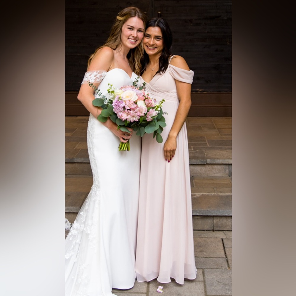 Birdy Grey Convertible Pale Blush Pink Spence Chiffon Maxi Dress